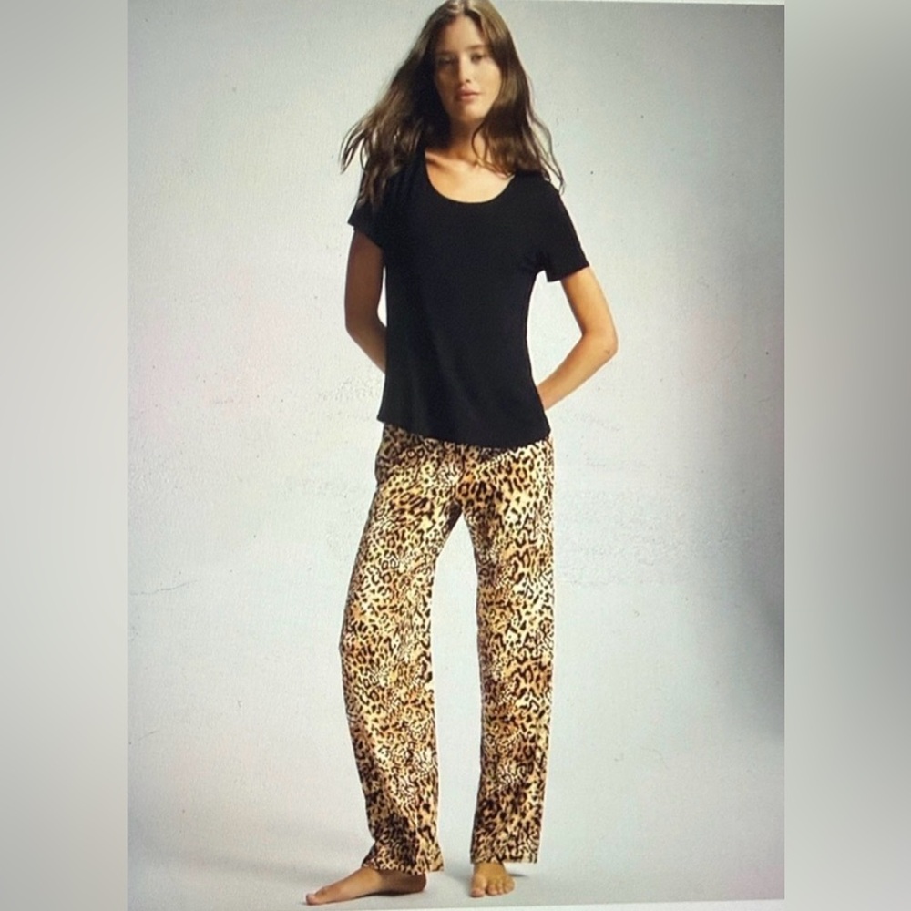 Soma Cool Nights Short Sleeve PJ Set in Black leopard| Size: XL